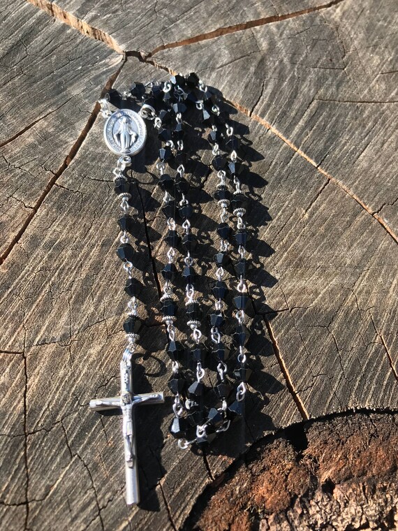 Black Catholic Rosary Beads Black Rosary Mens Catholic Rosary