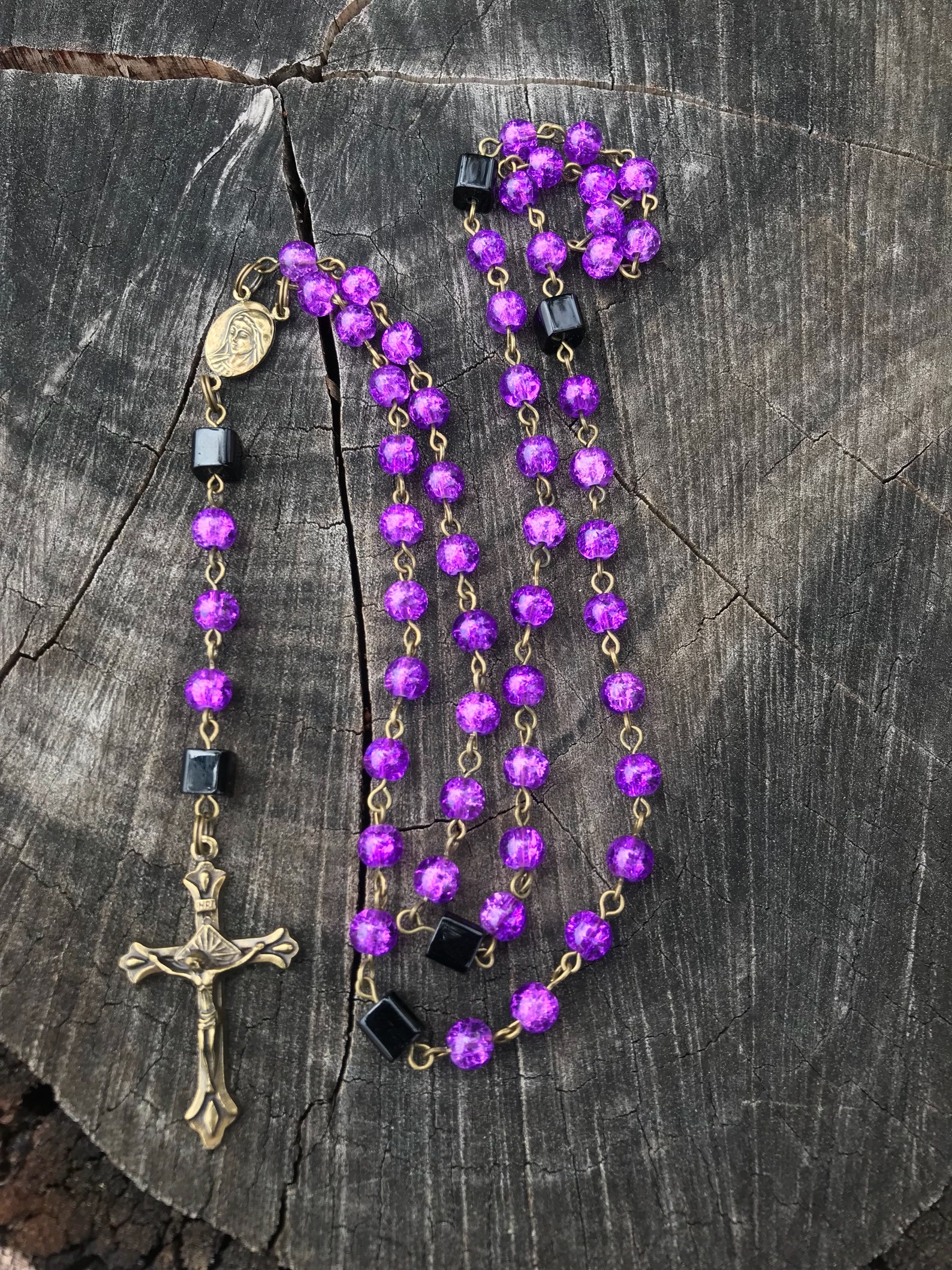 Purple Catholic Rosary Purple Rosary Beads Purple Rosary Etsy