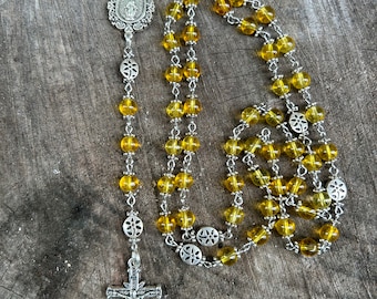 November Birthstone Catholic Rosary Beads, Catholic Prayer Beads. Women’s Rosary, Genuine Citrine Rosary Beads.