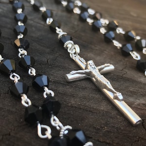 Black Catholic Rosary Beads ~ Black Rosary ~ Mens Catholic Rosary ~ Unisex Rosary ~ Black Rosary Beads ~ Traditional Rosary