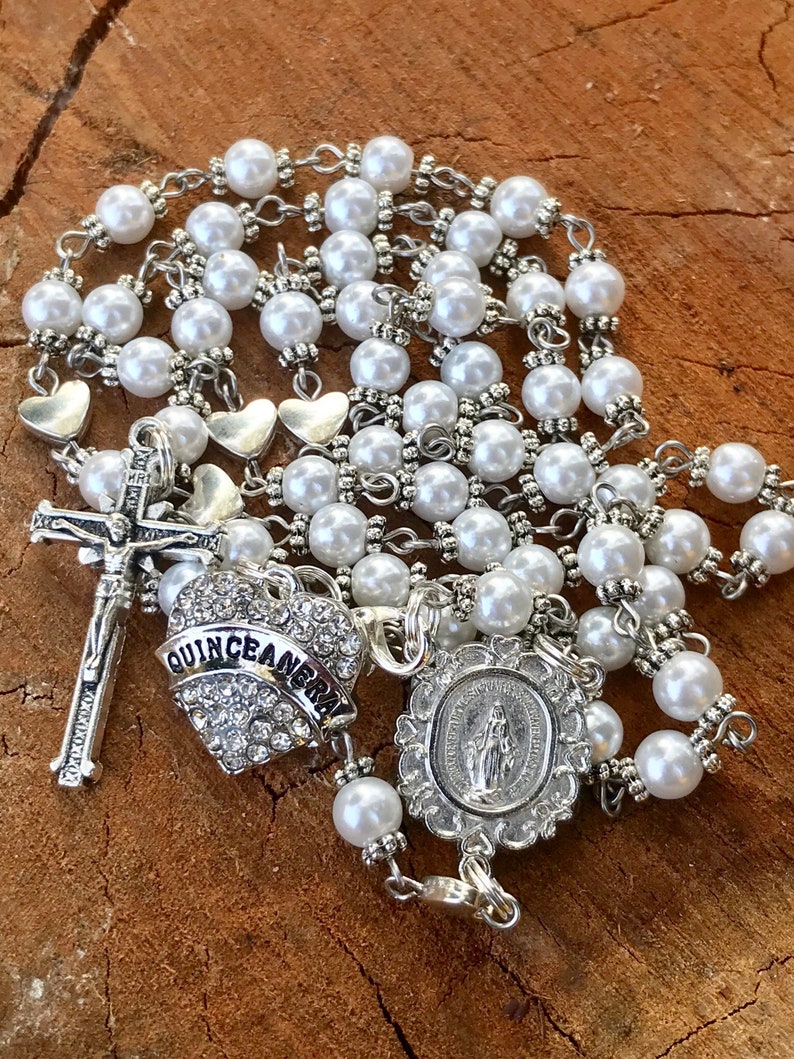 Catholic Rosary Beads Quinceanera Quinceanera Gift Etsy
