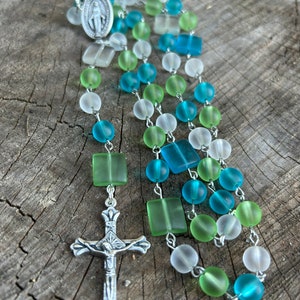 Colorful Catholic Rosary Beads ~ Rosary ~ Rosary For Her ~ Catholic Gift ~ Rosary for Him ~ Glass Rosary beads~ Catholic Rosary Beads