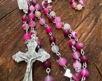 Catholic Rosary ~ Pink Rosary ~ Woman’s Rosary ~ Catholic Gift ~ Rosary Beads ~ Gift For Her ~ Catholic Gifts For Women