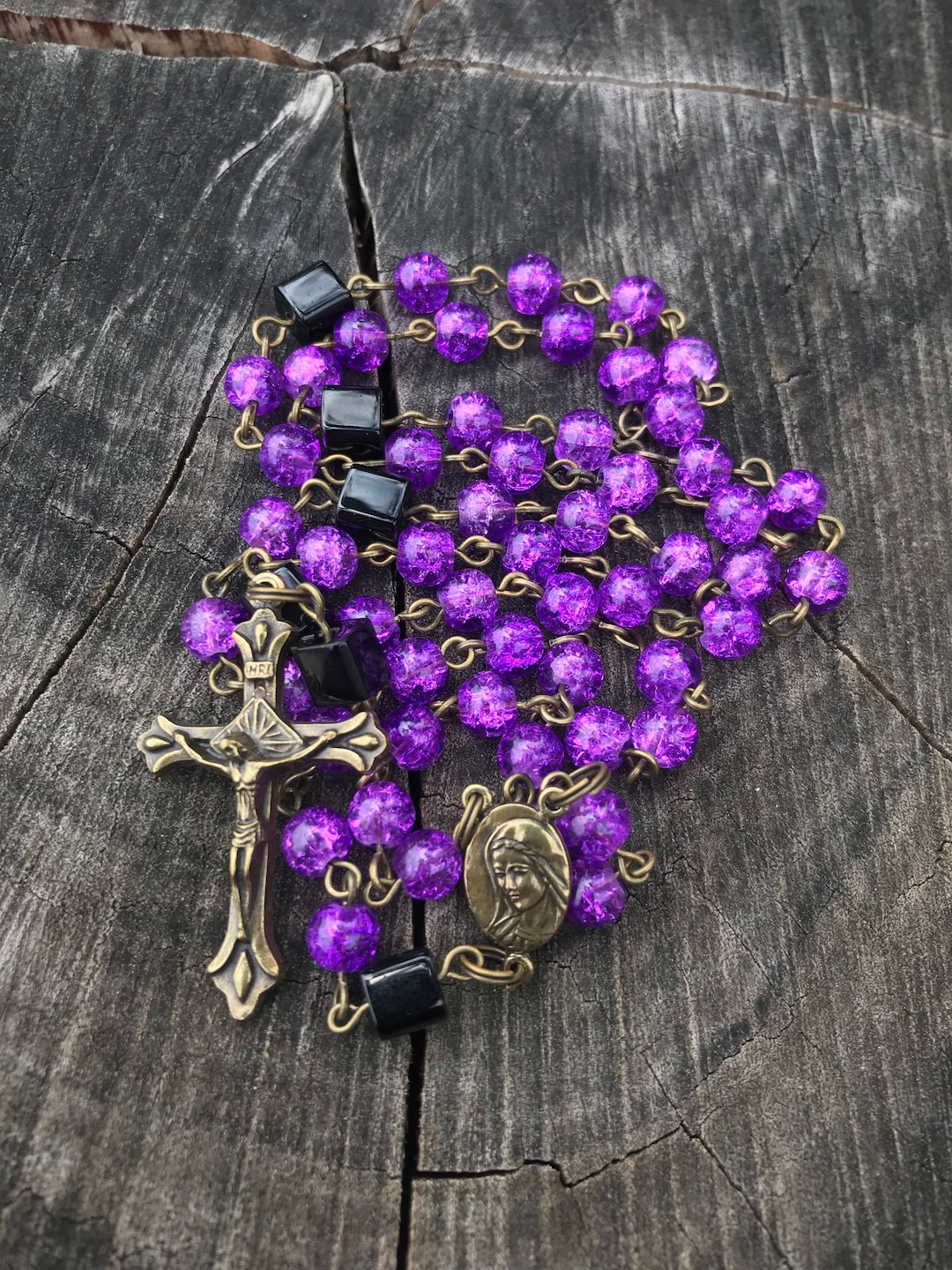 Purple Catholic Rosary Purple Rosary Beads Purple Rosary Etsy