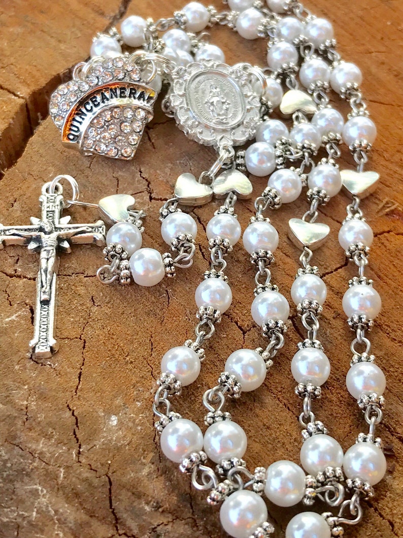 Catholic Rosary Beads Quinceanera Quinceanera Gift Etsy