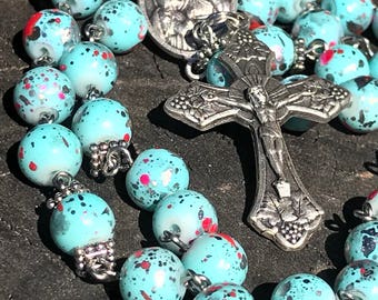 Catholic Rosary Beads. Saint Ann Rosary Centerpiece. Femanine Woman's Catholic Rosary. Catholic Gift. Traditional Catholic Rosary