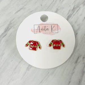 Weihnachten Emaille Rot Pullover Stud-Fun Stocking Stuffer
