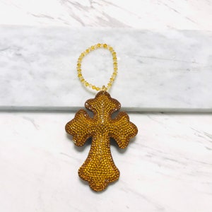 Topas Kristall Kreuz Ornament-Glitzer Baum Ornament-Urlaub Dekoration