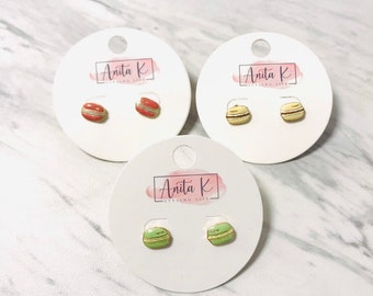 Brass Enamel Macaron Stud-Mint-Pink-Ivory-Fun Stud