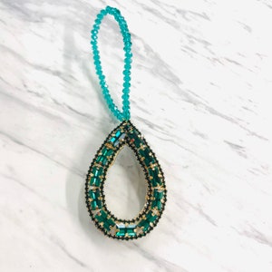 Smaragd Kristall Teardrop Weihnachtsbaum Ornament-Urlaub Baum Dekor-Handgemachte Ornament