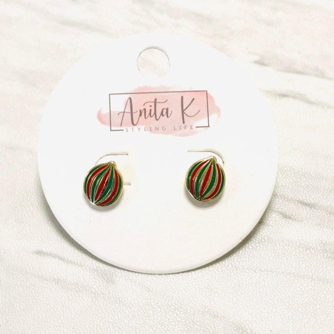 Boucles D'oreilles Tube Rayé Multicolore En Fimo - Neuves Sans Emballage