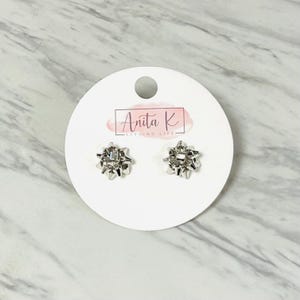 Metal Bow Stud-Gold-Red-Silver-Christmas Bow-Holiday Stud-Festive Stud