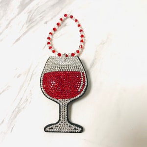 Crystal Red Wine Ornament-Handmade Ornament-Holiday Decor-Fun Ornament