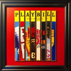 Custom Broadway Playbill Framed Art Collage Personalize It Red