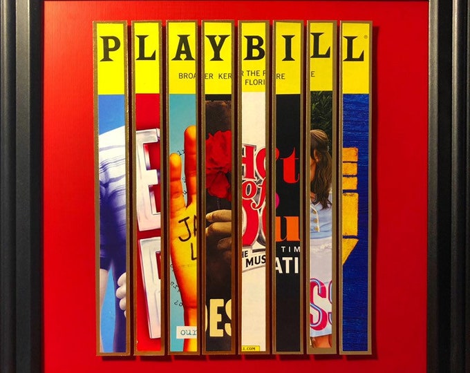 Custom Broadway Playbill Framed Art Collage - Personalize It!