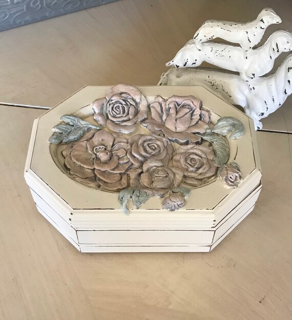 Upcycled Farmhouse Jewelry Box / Shabby Chic Vint… - image 5