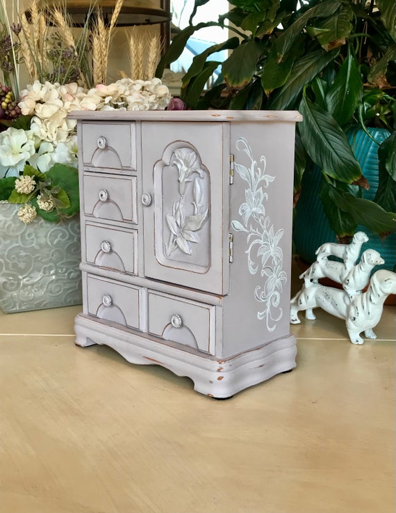 Upcycled Vintage Jewelry Box French Country Shabby Chic Jewelry