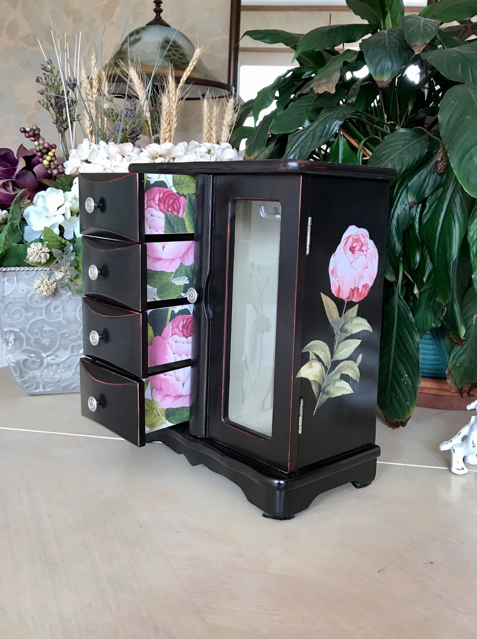 French Country Chic Jewelry Box / Upcycled Vintage Shabby Chic - Etsy