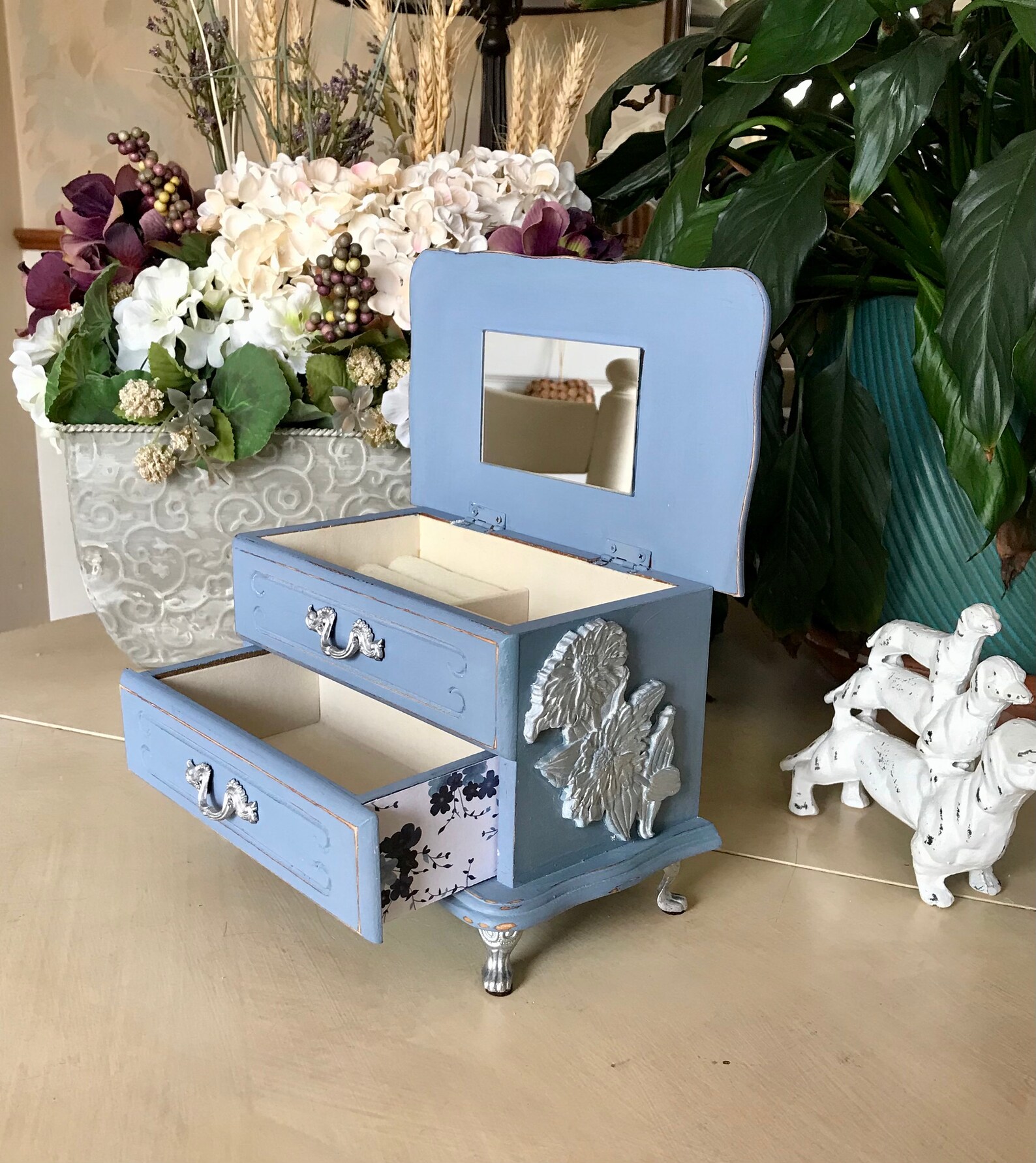 French Country Jewelry Box / Upcycled Vintage Shabby Chic - Etsy