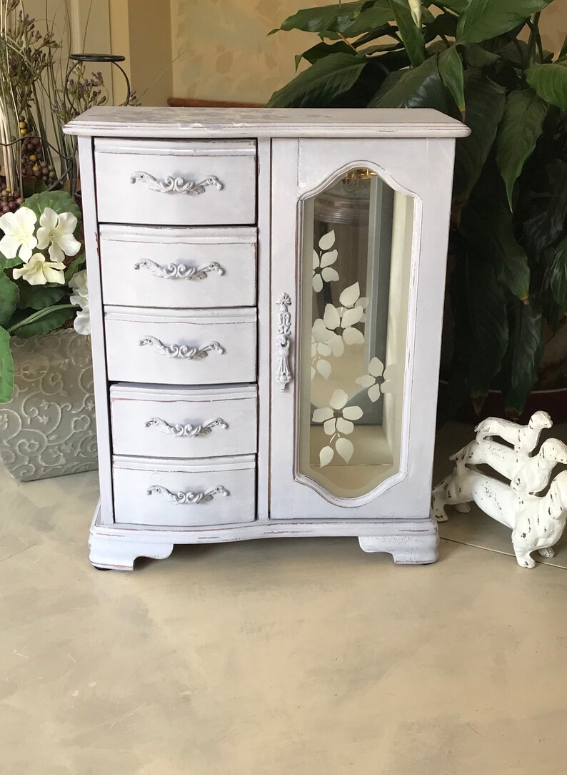 French Country Jewelry Armoire Upcycled Vintage Jewelry Box Etsy