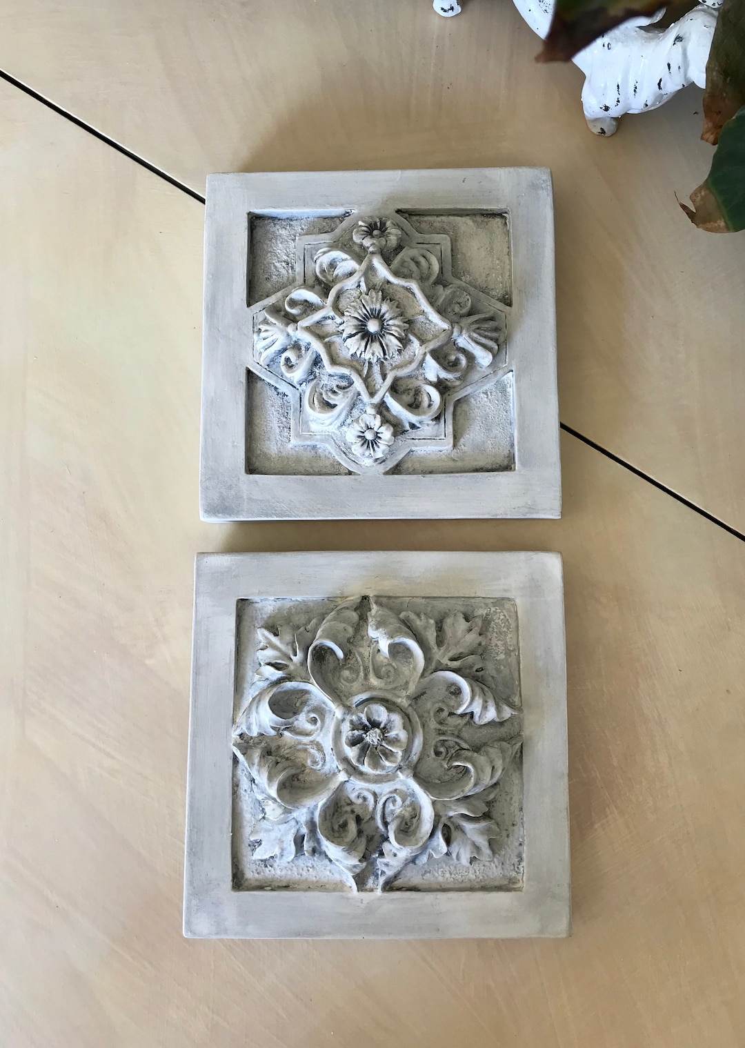 French Country Wall Hangings / Farmhouse Cottage Style Chalk Painted