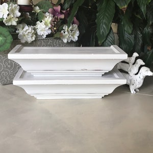 Upcycled French Country Wall Shelves / Vintage Shabby Chic Wall Decor / Chalk Painted Cottage Decor / Wooden Farmhouse Style  Shelves