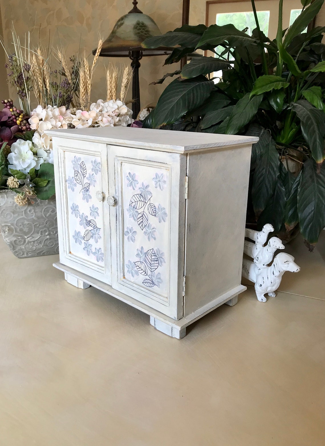 French Country Jewelry Armoire / Upcycled Vintage Shabby Chic Etsy