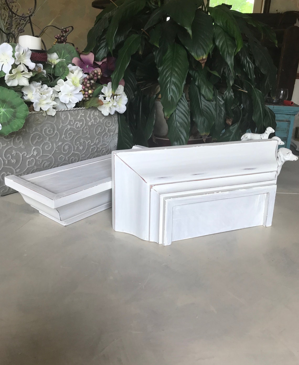 Upcycled French Country Wall Shelves / Vintage Shabby Chic Etsy