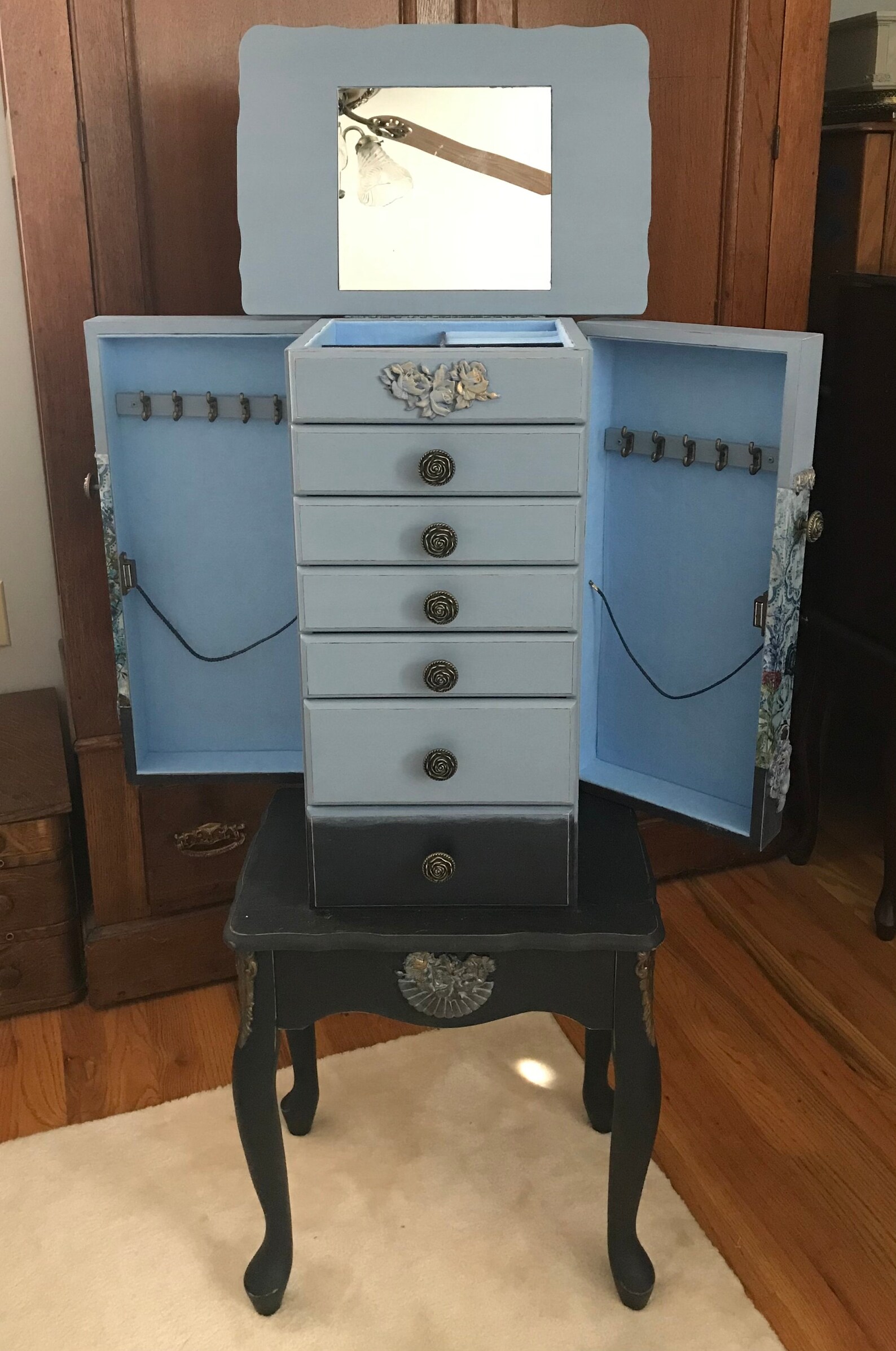 French Country Jewelry Armoire / Upcycled Vintage Shabby Chic Etsy