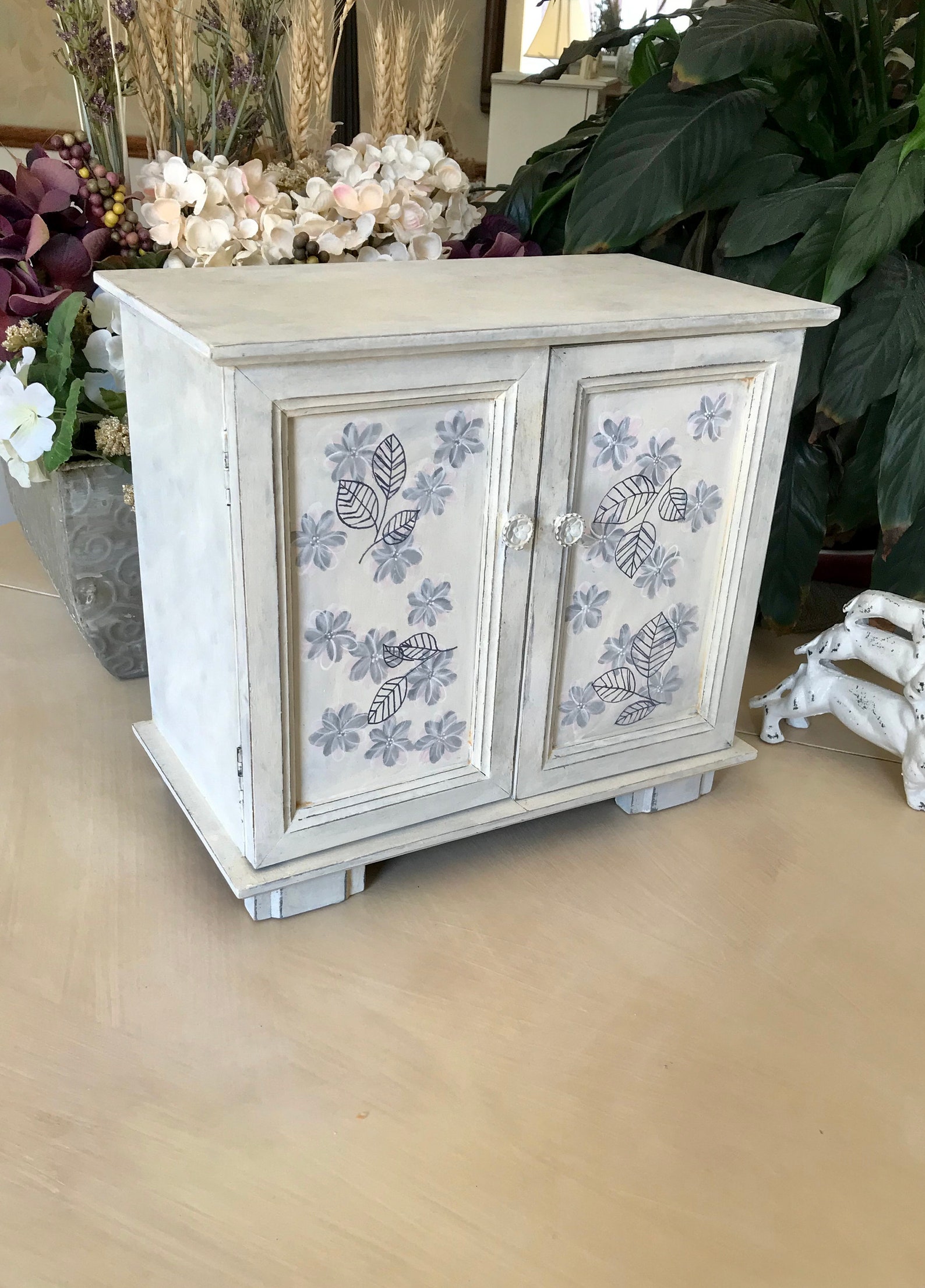 French Country Jewelry Armoire / Upcycled Vintage Shabby Chic Etsy