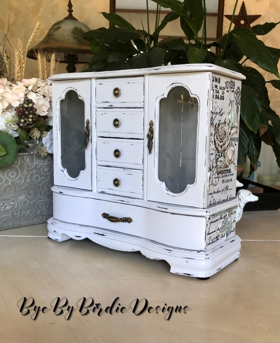 Vintage Jewelry Box, Boho Cottage Core Farmhouse Style Rustic Jewelry ...