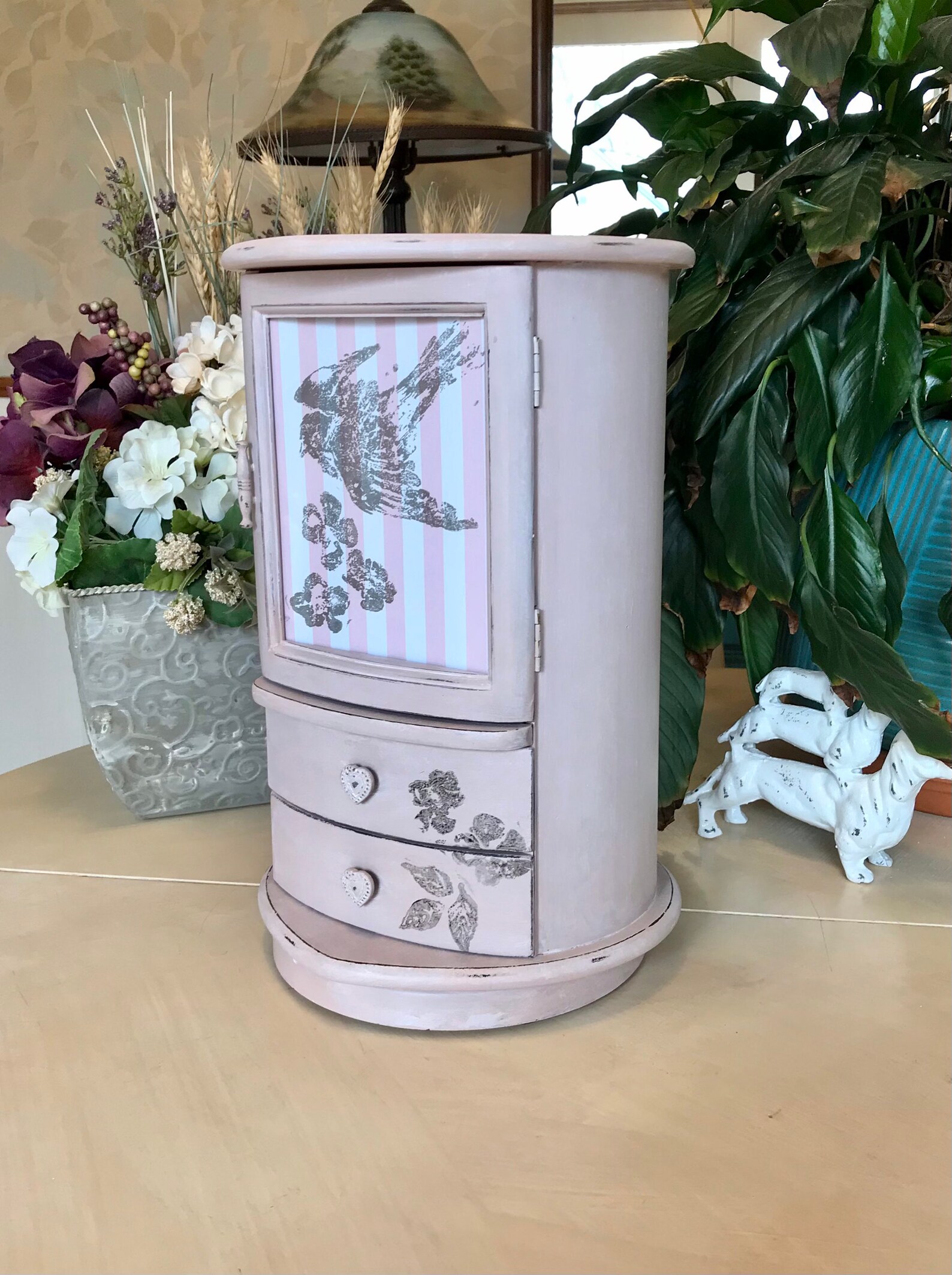 French Country Jewelry Armoire / Upcycled Vintage Shabby Chic Etsy