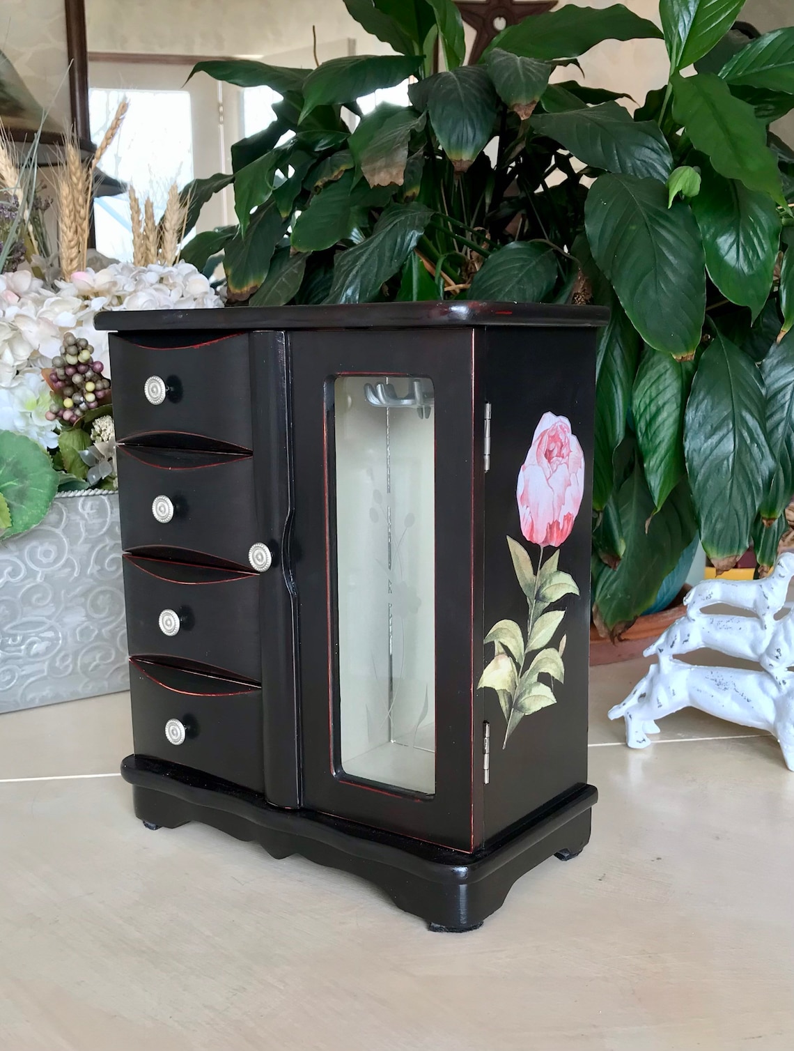 French Country Chic Jewelry Box / Upcycled Vintage Shabby Chic - Etsy