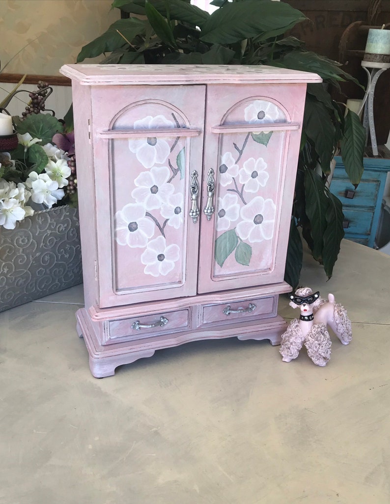 French Country Jewelry Armoire / Upcycled Vintage Shabby Chic Etsy