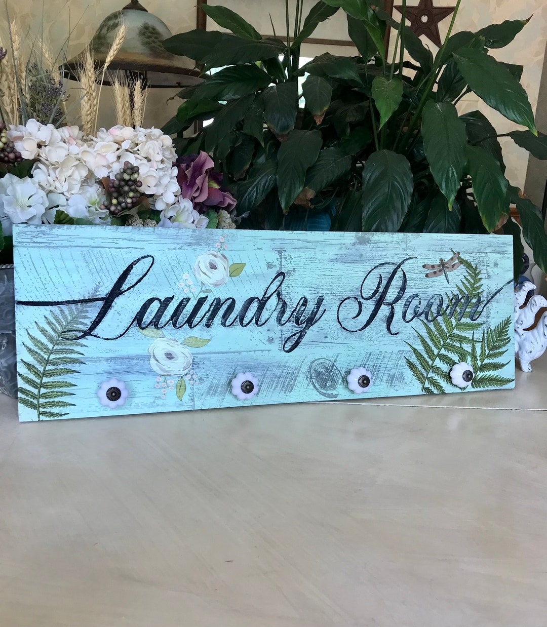 Upcycled Vintage Laundry Room Sign / Farmhouse Cottagecore Home Decor ...