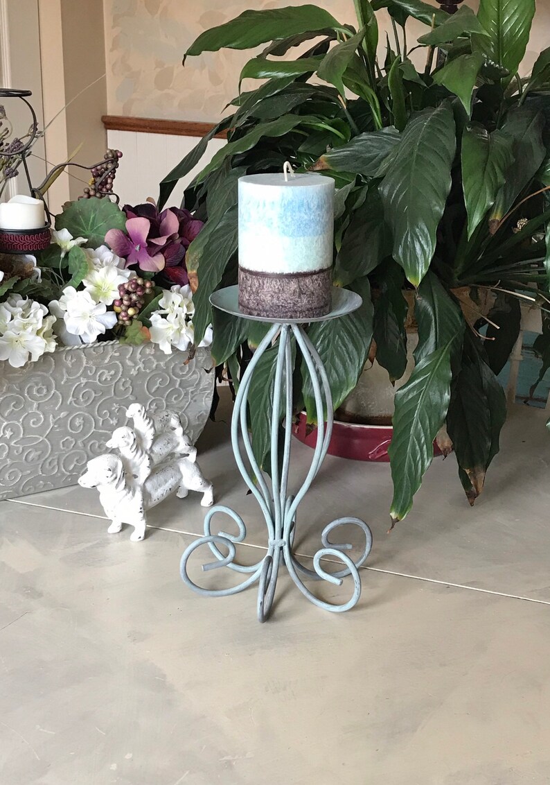 Shabby Chic Pillar Candle Holder / French Country Wedding Etsy