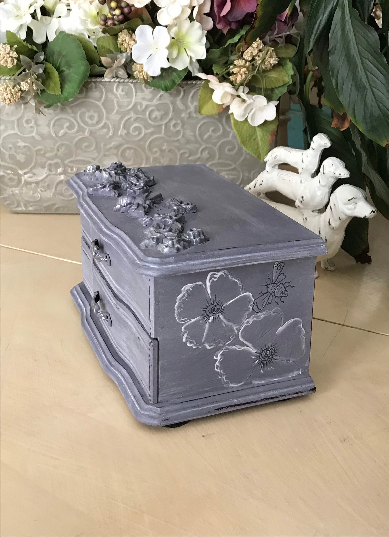 French Country Jewelry Box / Upcycled Vintage Shabby Chic - Etsy