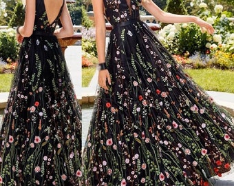 ladies formal black dress