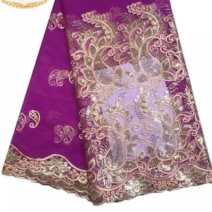 High quality Nigerian lace, Latest African lace fabric, Brand New sequin French lace, Embroidered beaded lace. Nigerian lace cloth.