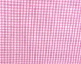 Tela de cuadros vichy rosas: cuadros de algodón vintage, 1 yarda