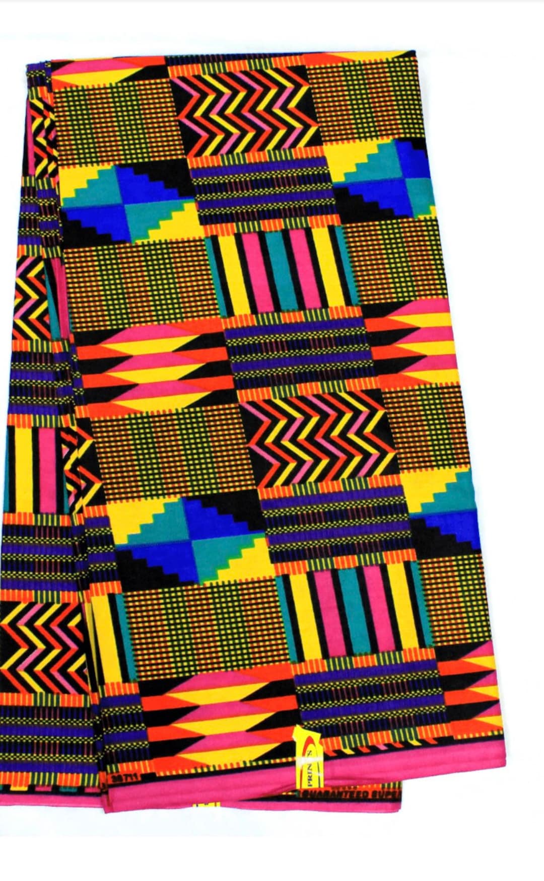 Kente Print Fabric, Kente Fabric by the Yard, African Kente Fabric