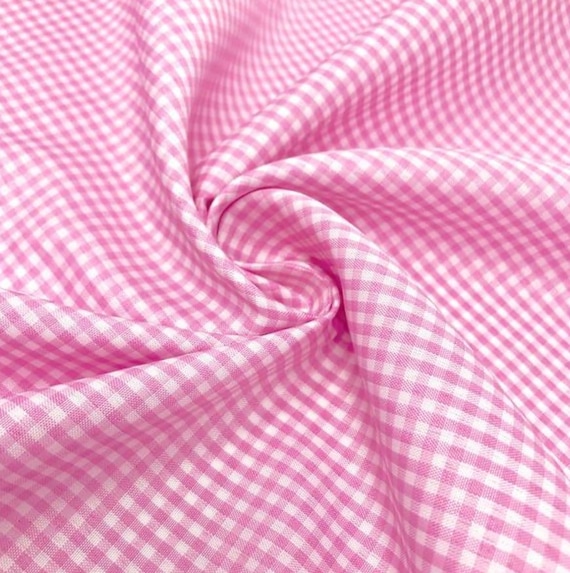 Rosa Vichy Karo Stoff: Vintage Baumwolle Karo, Yard