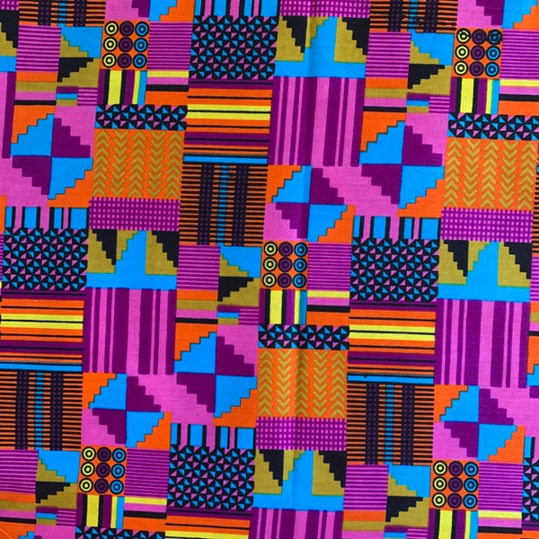 Kente print fabric, Kente fabric, Ankara print, Kente cloth fabric, Kente print cotton fabric, Kente wax fabric, Kente fabric by the yard.