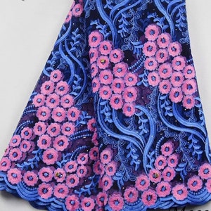 African Tulle lace fabric for wedding, Nigerian French lace, Beaded Sequin embroidered lace, Nigerian lace cloth.
