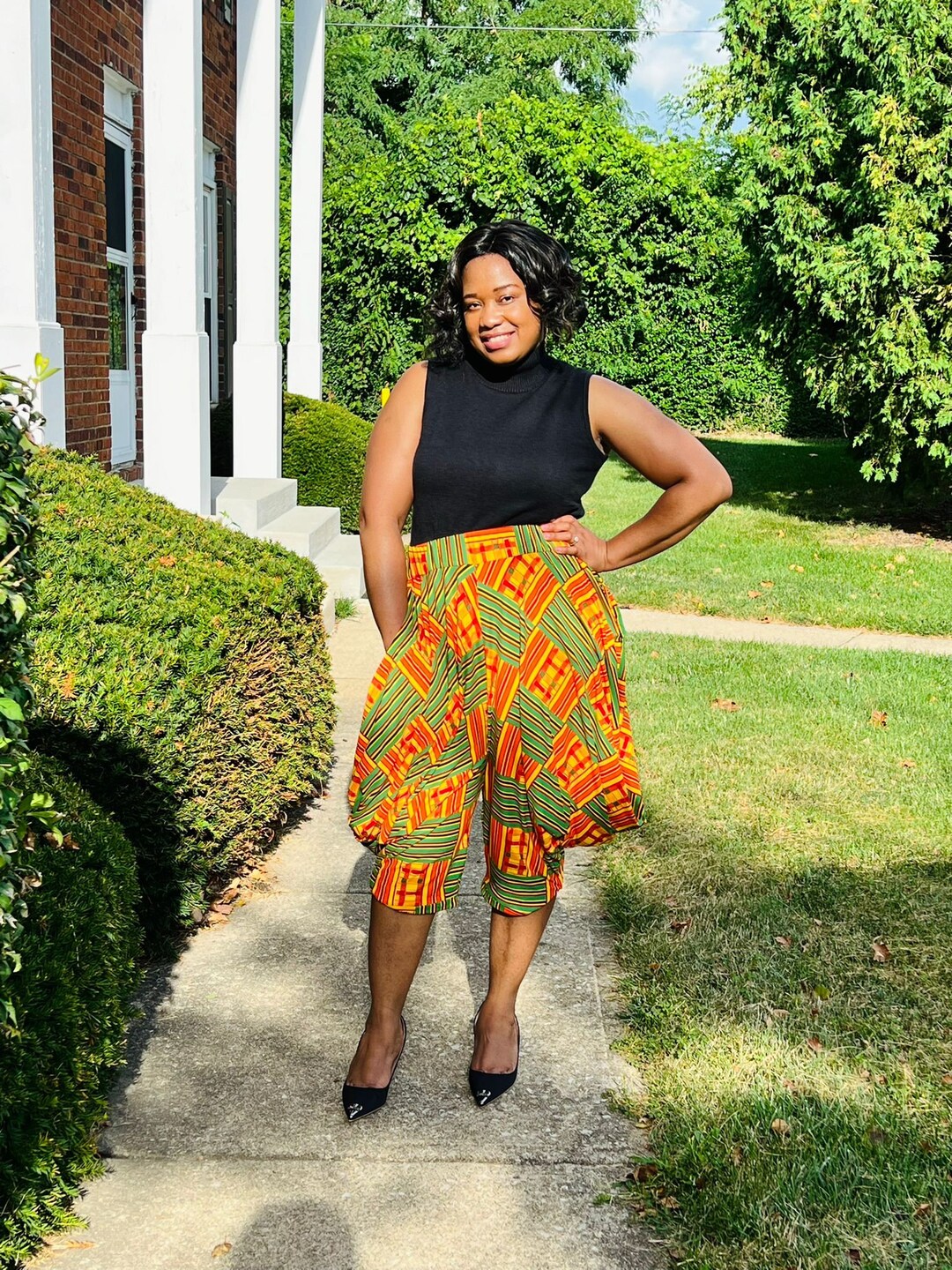 Plus Size Women Vintage Spring Print Harem Pants