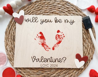 Valentine's Day DIY Footprint Sign | Kids VDAY craft | Kids Milestones | My First Valentine's | Footprint Sign | DIY Paint Kit