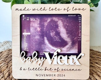 IVF Personalized Magnetic Ultrasound  Photo Frame |  Baby Announcement Photo Prop | Pregnancy Announcement | Maternity Keepsake | IVF Gift