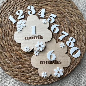 Daisy Milestone Markers | Wooden Milestone Cards | Baby Shower Gift | Baby Photo Prop