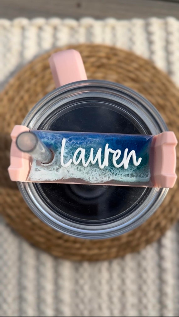 Personalized Tumbler Name Tags Name Plate for Lid, Customized Name Tumbler  Name Tag Accessories for Water Tumbler Tag 30 oz 40 oz