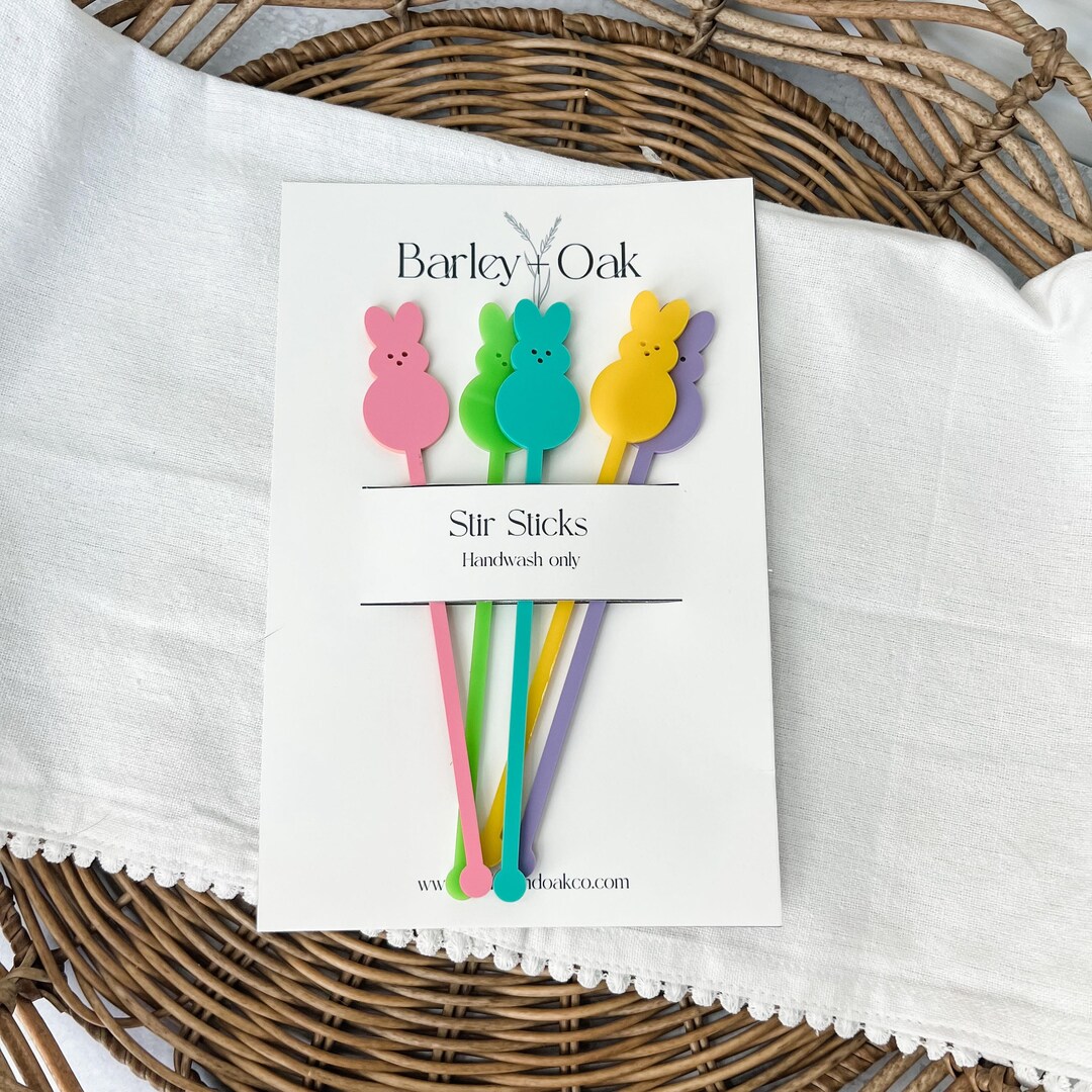 Easter Drink Stirrers Bunny Swizzle Sticks Bunny Themed Etsy
